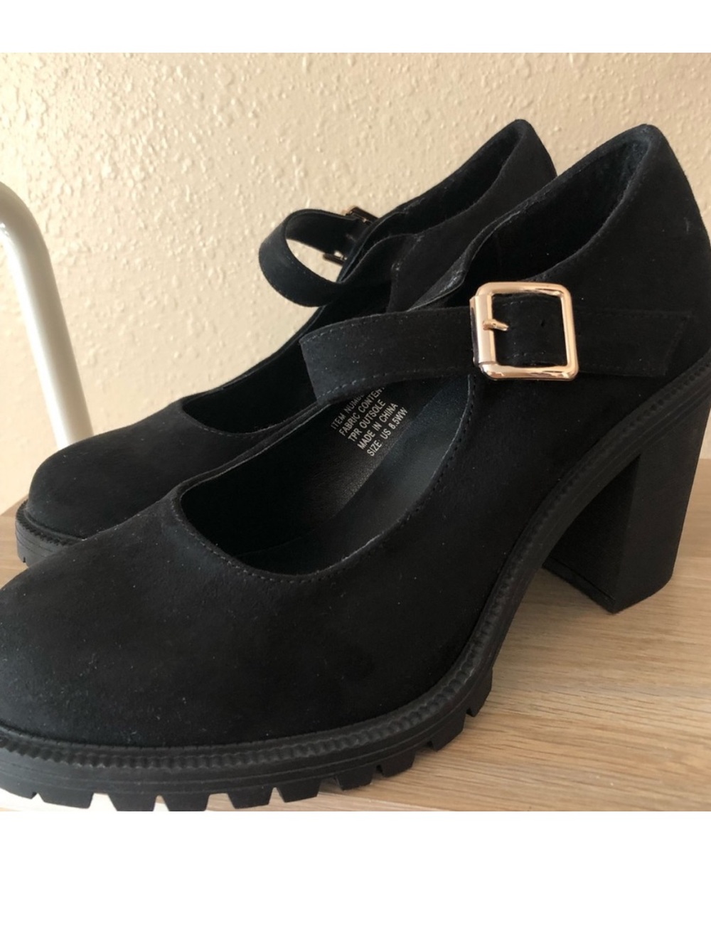 Unique Custom Foil Blue Black Leopard Torrid Mary Jane Heels size 8.5 Wide - Picture 11 of 12
